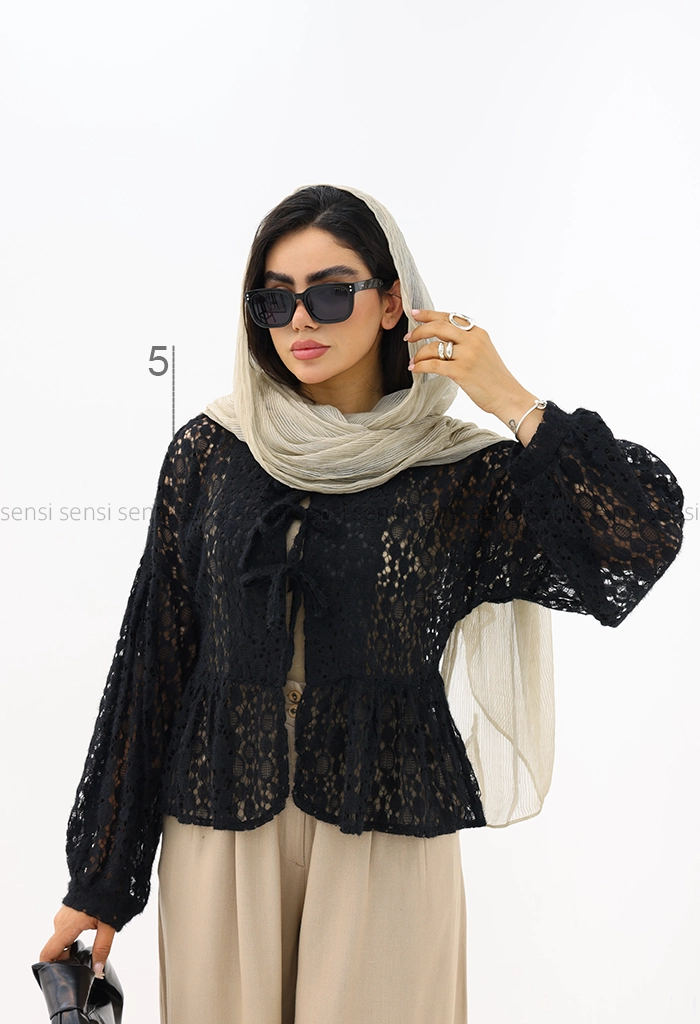 مانتو زنانه عروسکی گیپور کد1006095